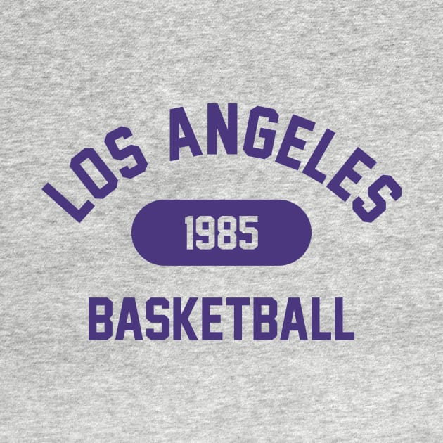 Retro 1985 Los Angeles Basketball Varsity Logo (Purple) by Double-Double Designs